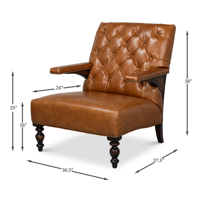 Sarreid Dawson Distilled Leather Chair