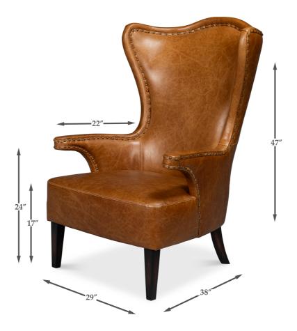 Sarreid Drake Distilled Leather Chair