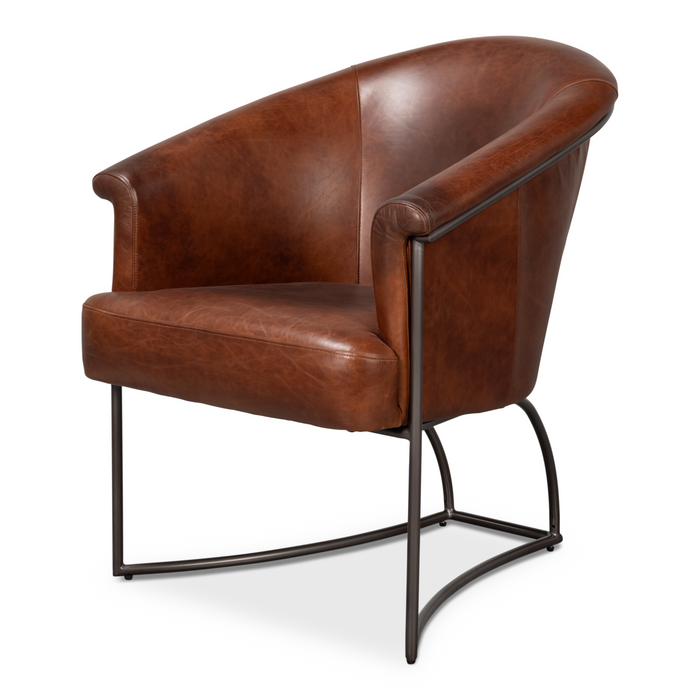 Sarreid  Nagel Distilled Leather Chair