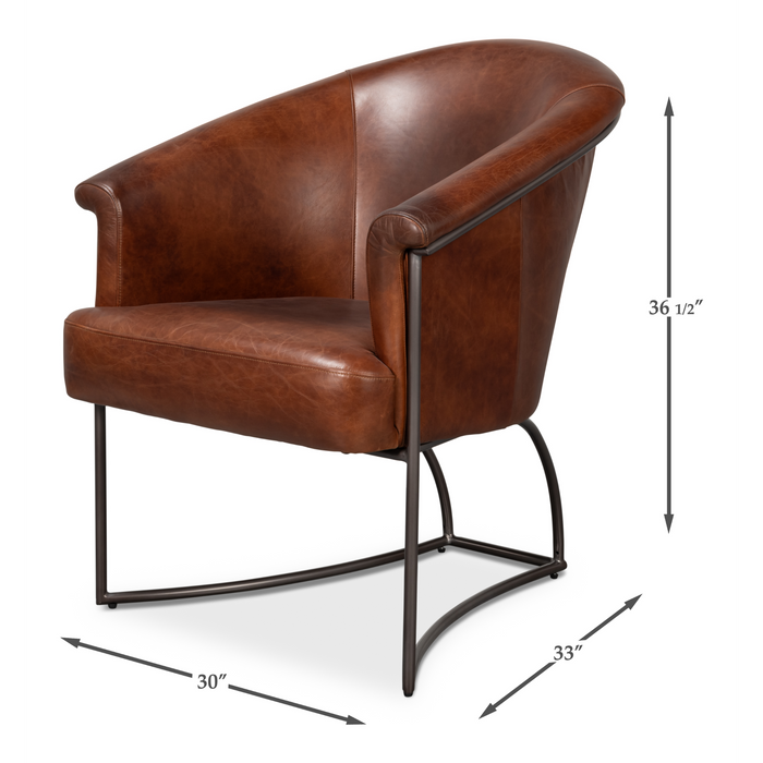 Sarreid  Nagel Distilled Leather Chair