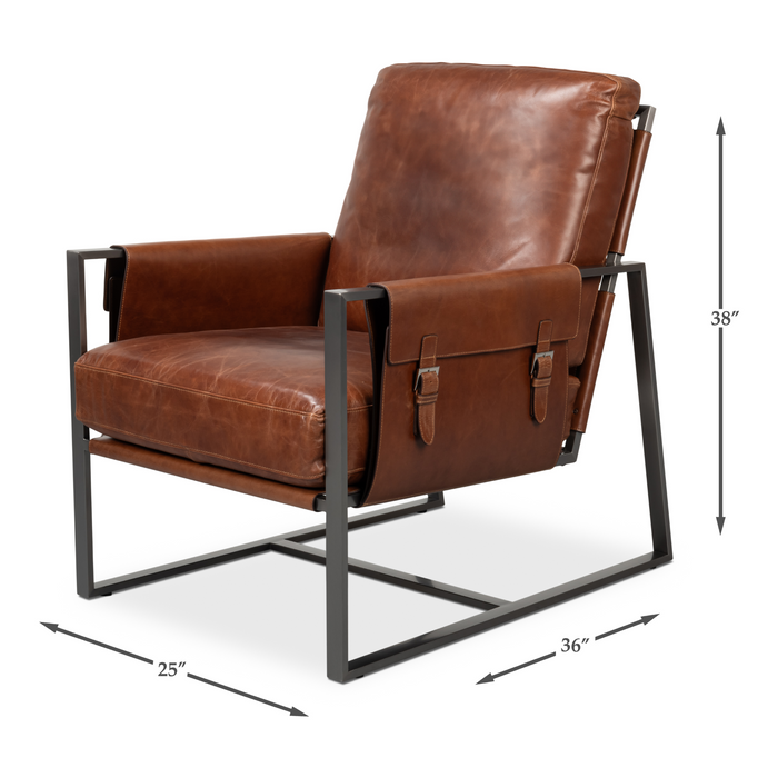 Sarreid Edmonds Distilled Leather Chair