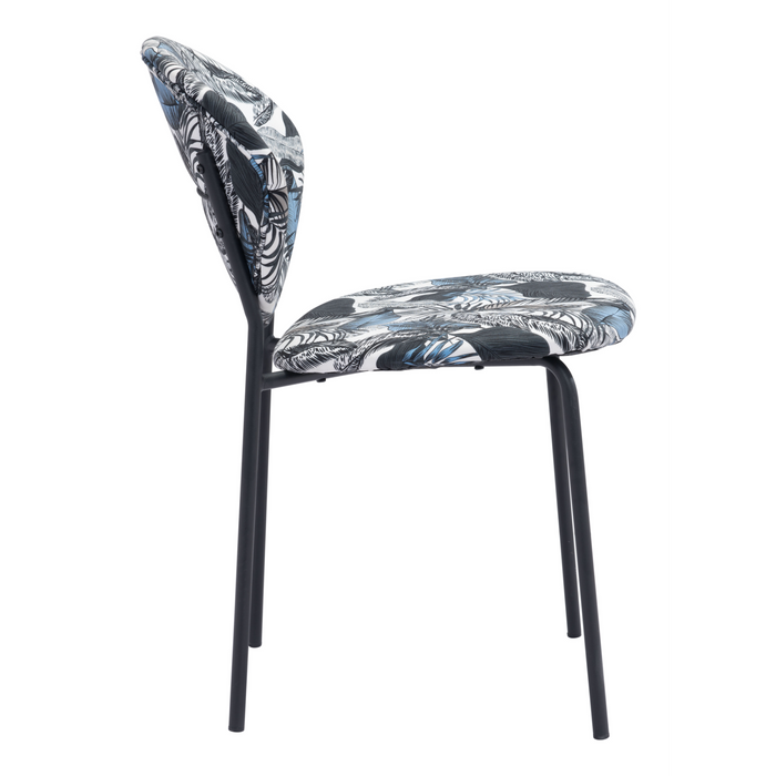 Zuo Modern Clyde Dining Chair Leaf Print & Black