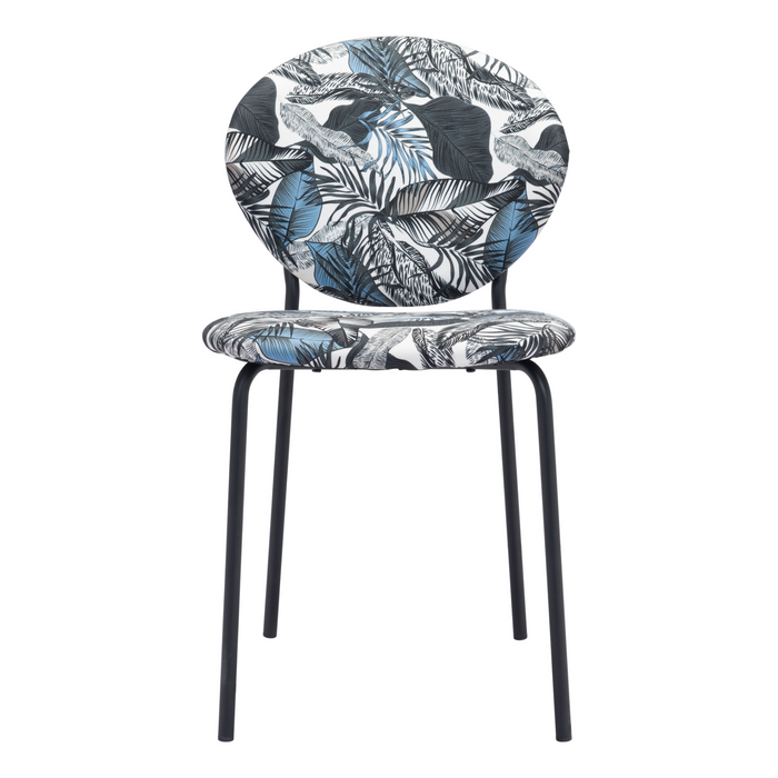 Zuo Modern Clyde Dining Chair Leaf Print & Black