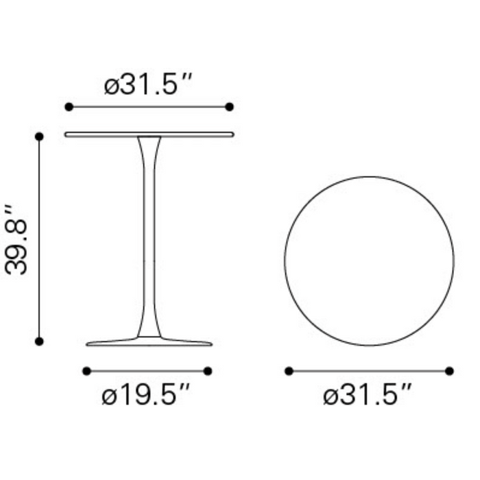 Zuo Modern Soleil Bar Table