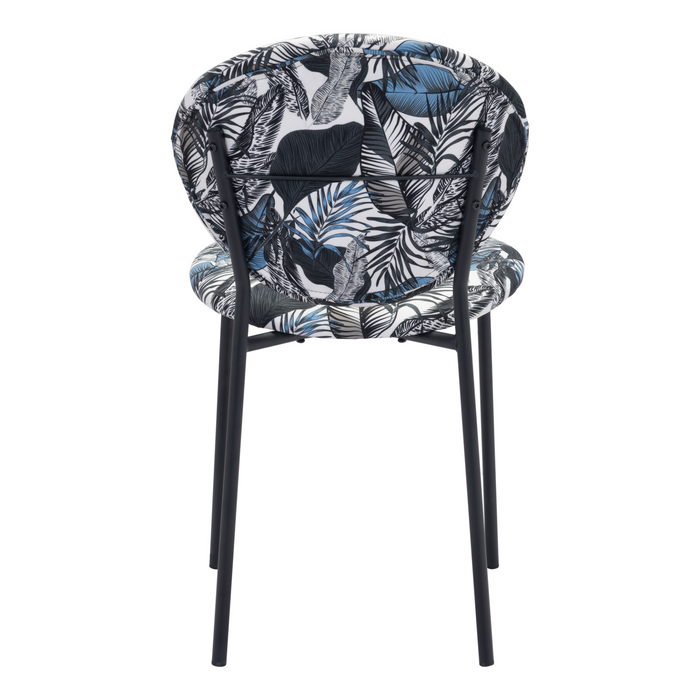 Zuo Modern Clyde Dining Chair Leaf Print & Black