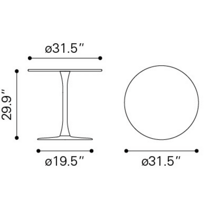 Zuo Modern Soleil Dining Table