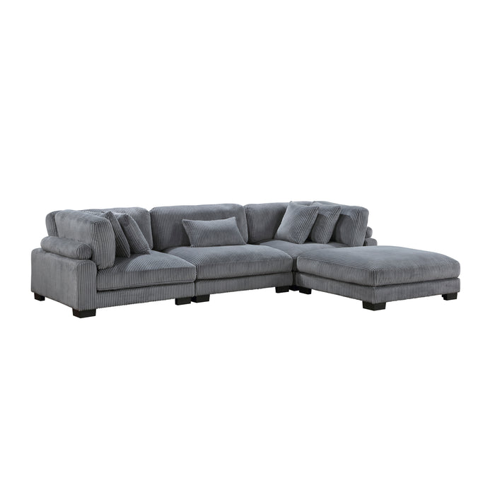 Homelegance Traverse 4-Piece Modular Sectional with Ottoman (5 Matching Pillows Included)