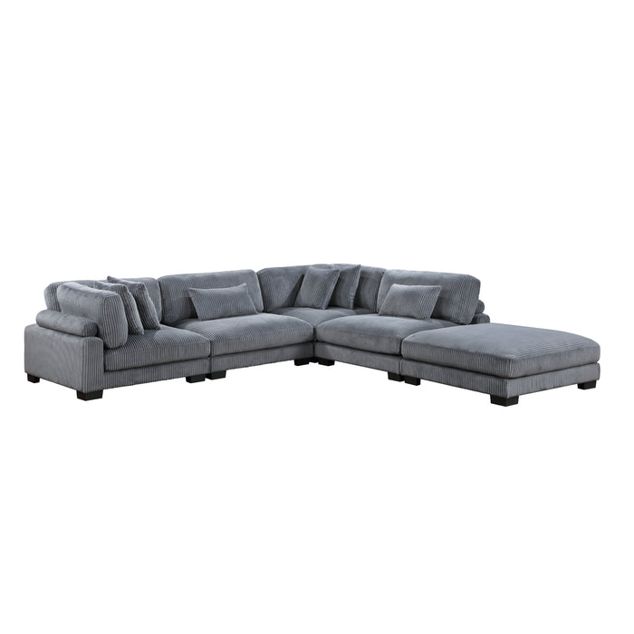 Homelegance Traverse 5-Piece Modular Sectional with Ottoman (6 Matching Pillows Included)