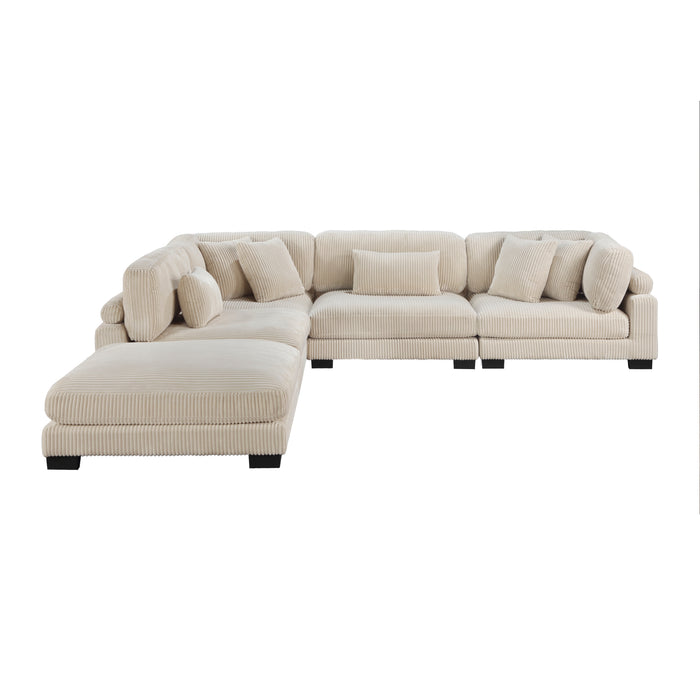 Homelegance Traverse 5-Piece Modular Sectional with Ottoman (6 Matching Pillows Included)