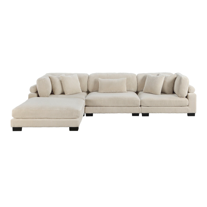 Homelegance Traverse 4-Piece Modular Sectional with Ottoman (5 Matching Pillows Included)