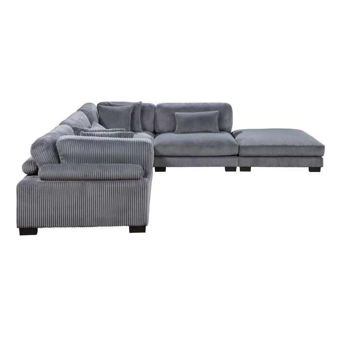 Homelegance Traverse 5-Piece Modular Sectional with Ottoman (6 Matching Pillows Included)