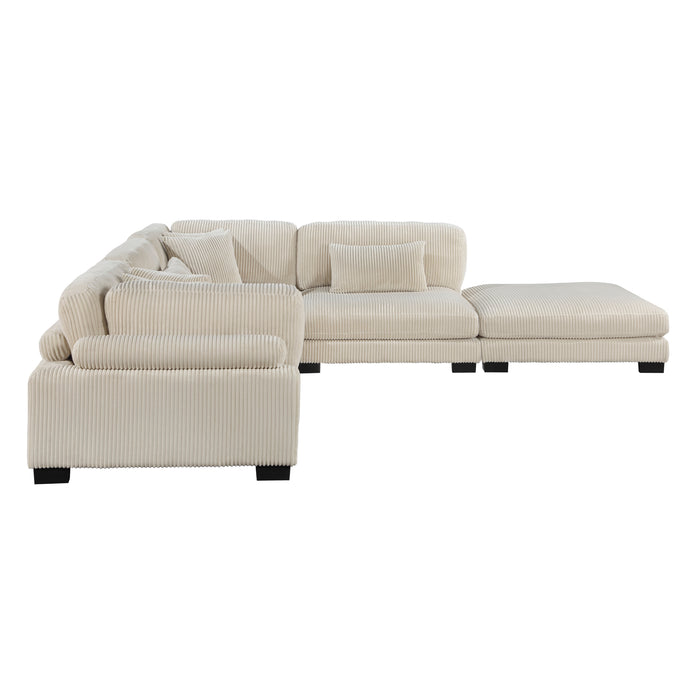 Homelegance Traverse 5-Piece Modular Sectional with Ottoman (6 Matching Pillows Included)