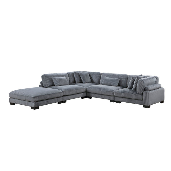 Homelegance Traverse 5-Piece Modular Sectional with Ottoman (6 Matching Pillows Included)