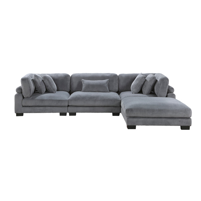 Homelegance Traverse 4-Piece Modular Sectional with Ottoman (5 Matching Pillows Included)