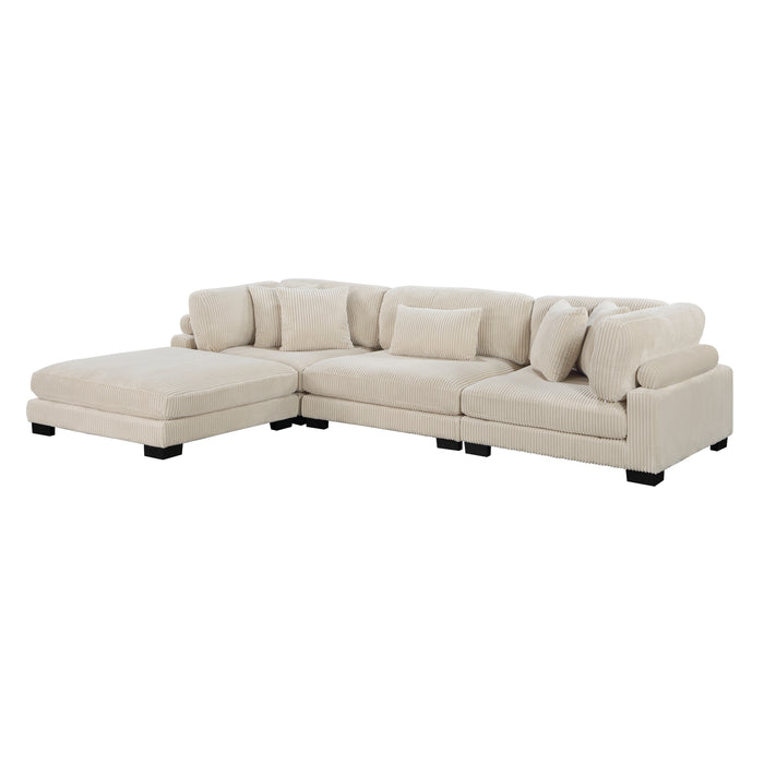 Homelegance Traverse 4-Piece Modular Sectional with Ottoman (5 Matching Pillows Included)