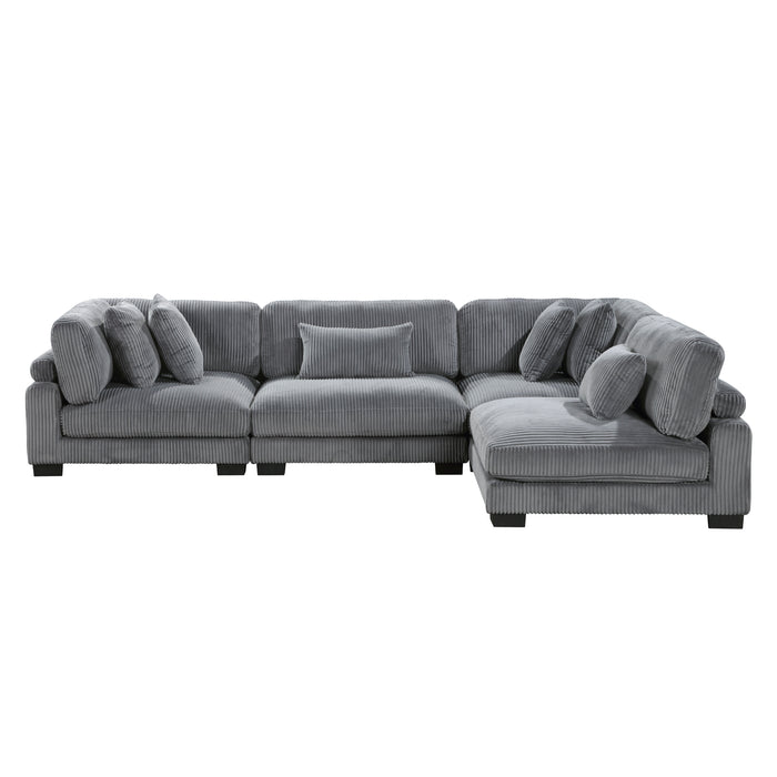 Homelegance Traverse 4-Piece Modular Sectional (6 Matching Pillows Included)