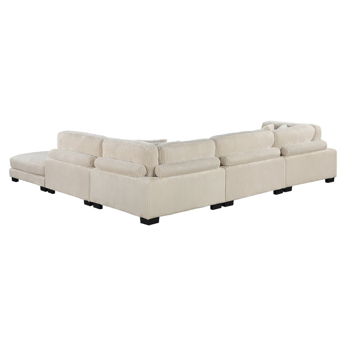 Homelegance Traverse 5-Piece Modular Sectional with Ottoman (6 Matching Pillows Included)