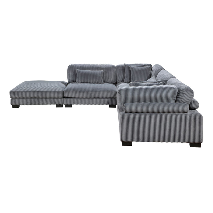 Homelegance Traverse 5-Piece Modular Sectional with Ottoman (6 Matching Pillows Included)