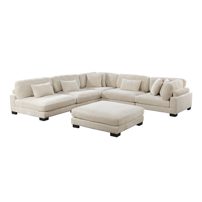 Homelegance Traverse 6-Piece Modular Sectional with Ottoman (7 Matching Pillows Included)