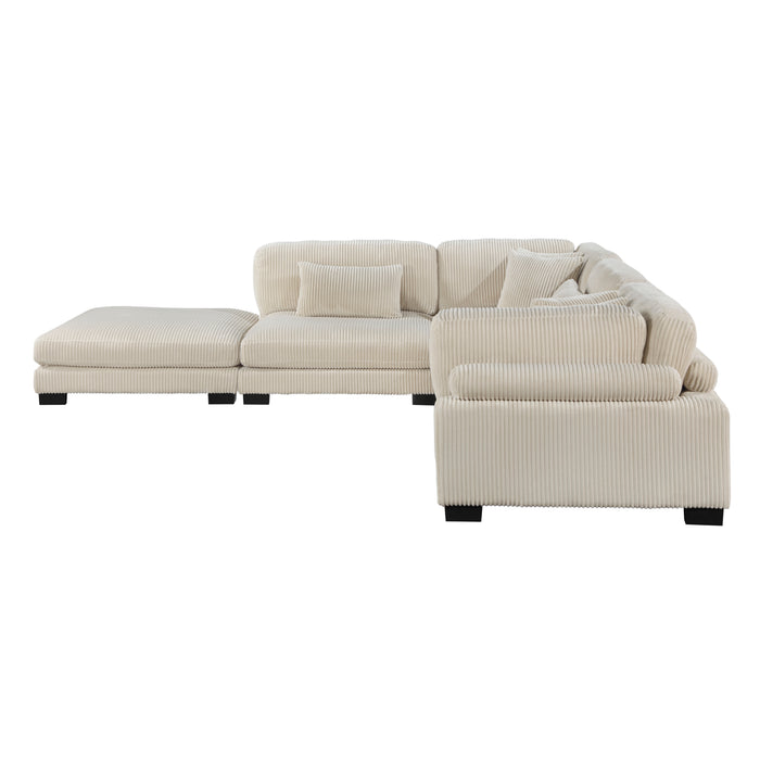 Homelegance Traverse 5-Piece Modular Sectional with Ottoman (6 Matching Pillows Included)