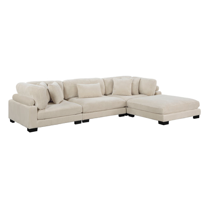 Homelegance Traverse 4-Piece Modular Sectional with Ottoman (5 Matching Pillows Included)