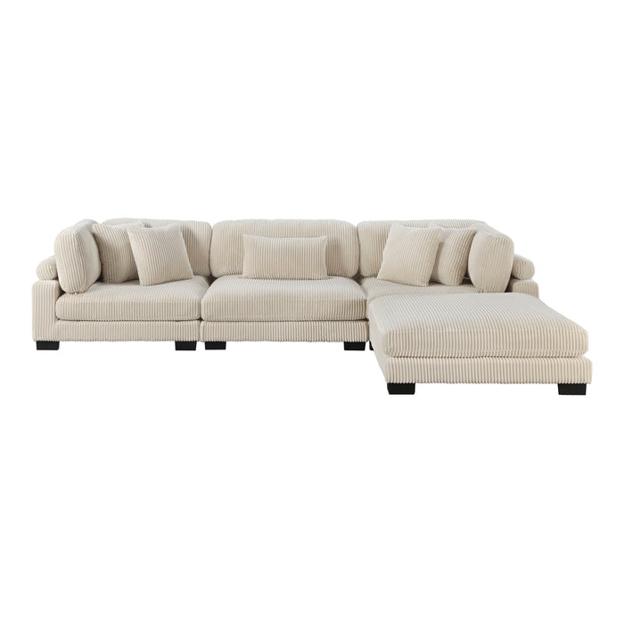 Homelegance Traverse 4-Piece Modular Sectional with Ottoman (5 Matching Pillows Included)