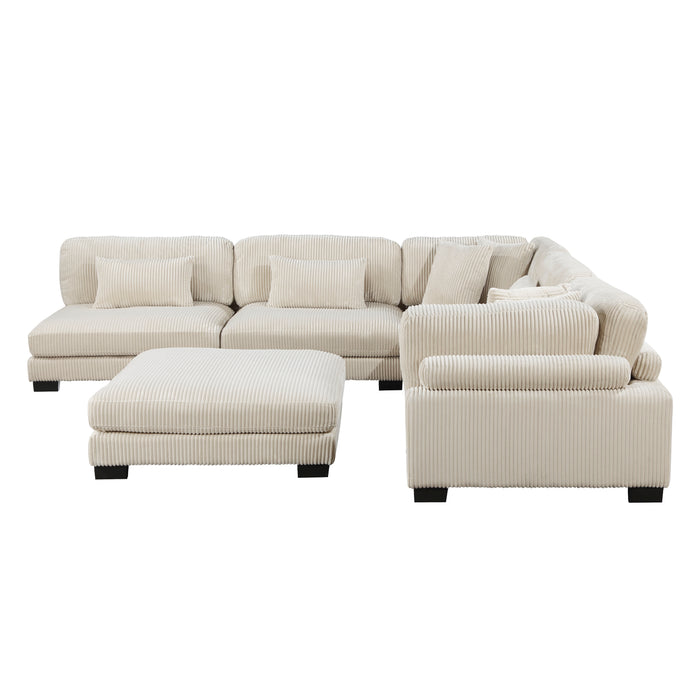 Homelegance Traverse 6-Piece Modular Sectional with Ottoman (7 Matching Pillows Included)