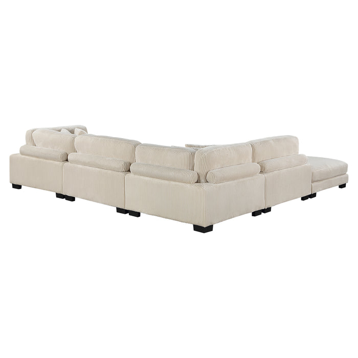 Homelegance Traverse 5-Piece Modular Sectional with Ottoman (6 Matching Pillows Included)