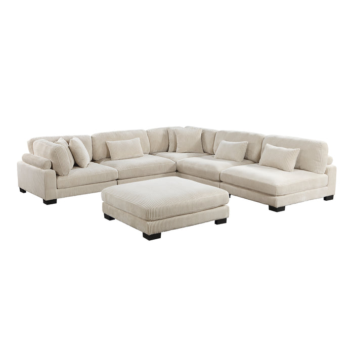 Homelegance Traverse 6-Piece Modular Sectional with Ottoman (7 Matching Pillows Included)