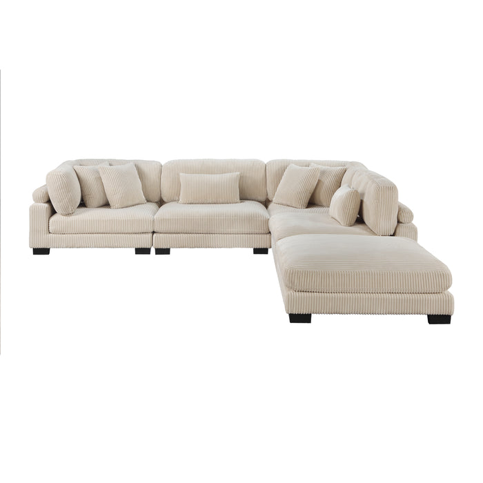 Homelegance Traverse 5-Piece Modular Sectional with Ottoman (6 Matching Pillows Included)