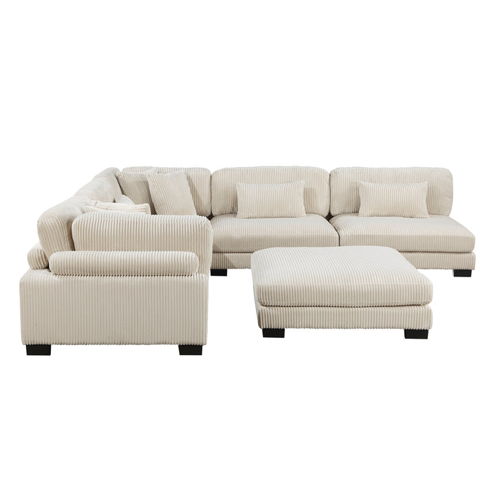 Homelegance Traverse 6-Piece Modular Sectional with Ottoman (7 Matching Pillows Included)