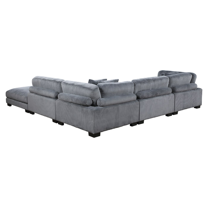 Homelegance Traverse 5-Piece Modular Sectional with Ottoman (6 Matching Pillows Included)