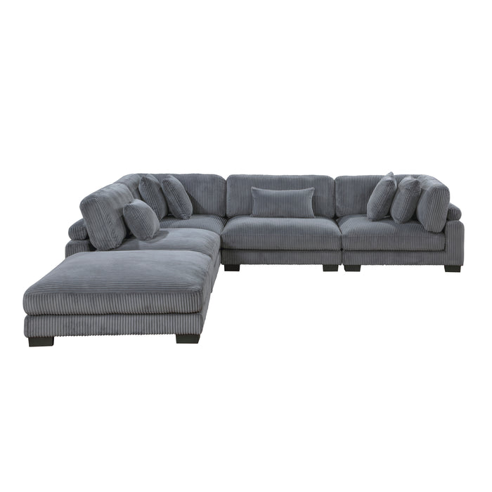 Homelegance Traverse 5-Piece Modular Sectional with Ottoman (6 Matching Pillows Included)