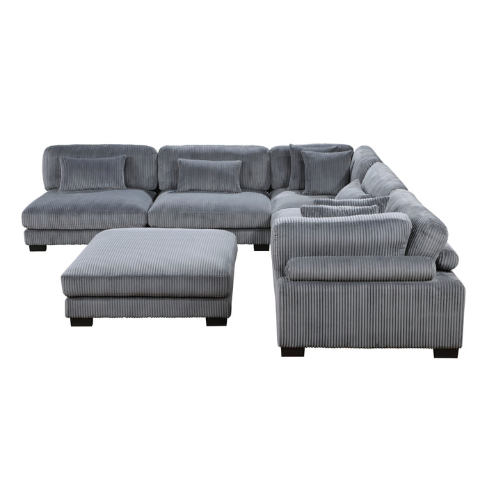 Homelegance Traverse 6-Piece Modular Sectional with Ottoman (7 Matching Pillows Included)