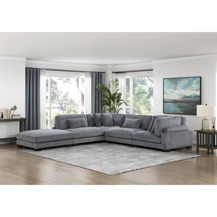 Homelegance Traverse 5-Piece Modular Sectional with Ottoman (6 Matching Pillows Included)