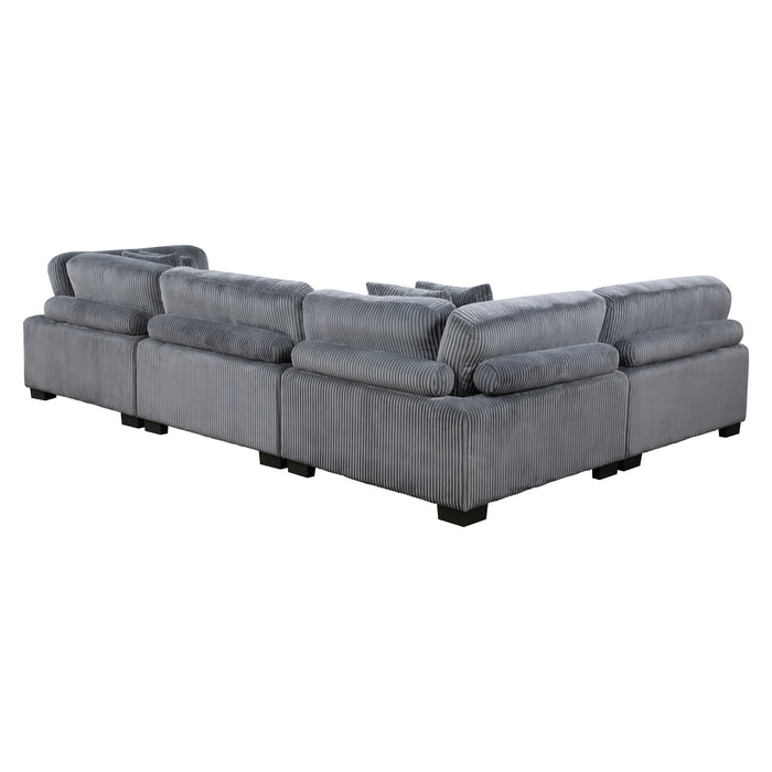 Homelegance Traverse 4-Piece Modular Sectional (6 Matching Pillows Included)