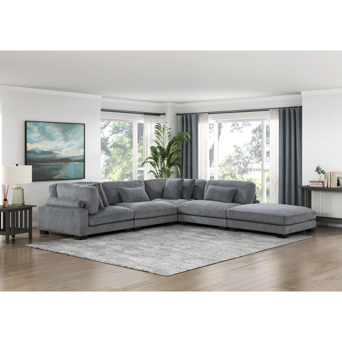 Homelegance Traverse 5-Piece Modular Sectional with Ottoman (6 Matching Pillows Included)