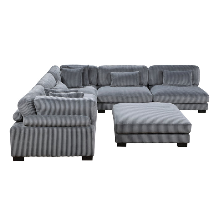 Homelegance Traverse 6-Piece Modular Sectional with Ottoman (7 Matching Pillows Included)