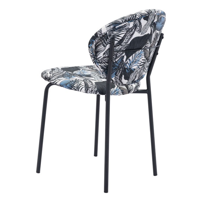 Zuo Modern Clyde Dining Chair Leaf Print & Black