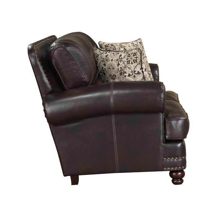 Homelegance Milford Loveseat (2 Decorative Pillows Included)