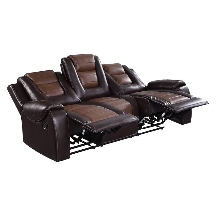 Homelegance Briscoe Double Reclining Sofa with Center Drop-Down Cup Holders