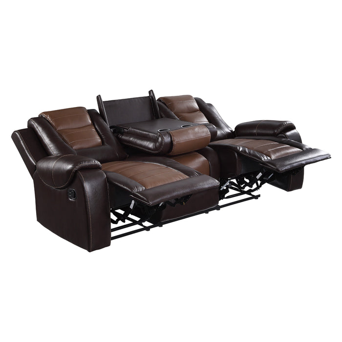 Homelegance Briscoe Double Reclining Sofa with Center Drop-Down Cup Holders