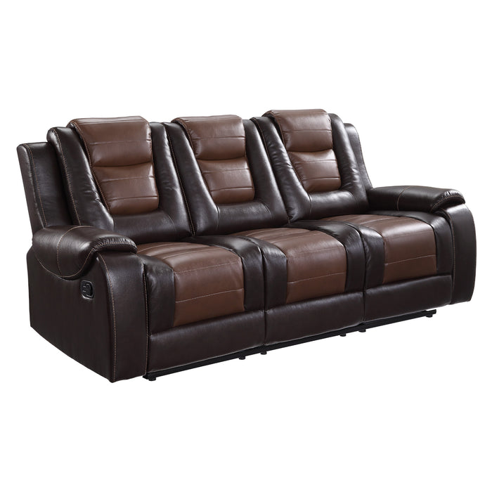 Homelegance Briscoe Double Reclining Sofa with Center Drop-Down Cup Holders