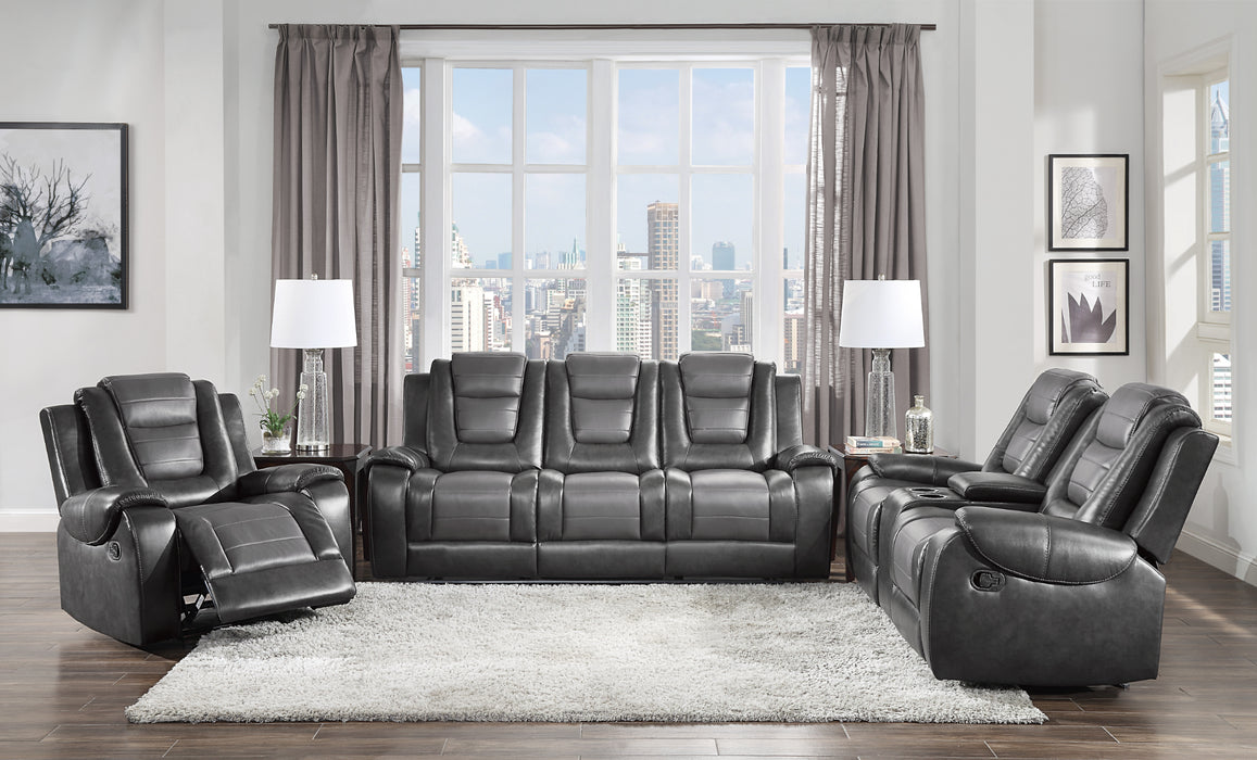 Homelegance Briscoe Double Reclining Sofa with Center Drop-Down Cup Holders