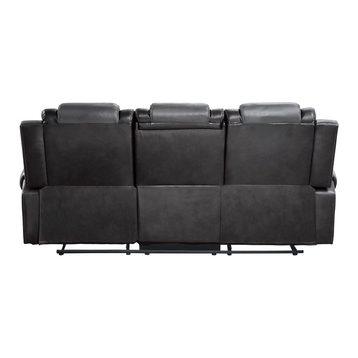 Homelegance Briscoe Double Reclining Sofa with Center Drop-Down Cup Holders