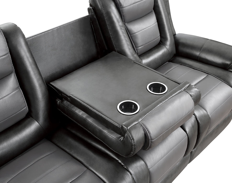 Homelegance Briscoe Double Reclining Sofa with Center Drop-Down Cup Holders