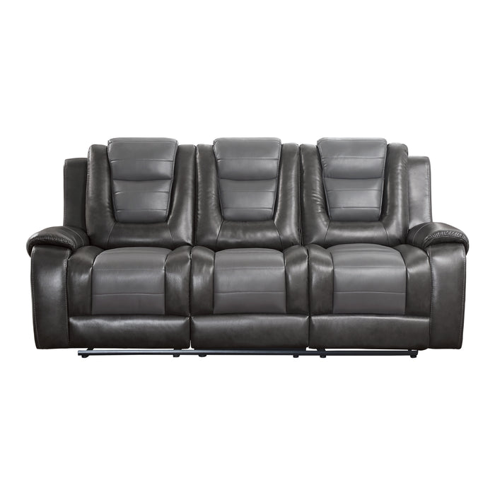 Homelegance Briscoe Double Reclining Sofa with Center Drop-Down Cup Holders