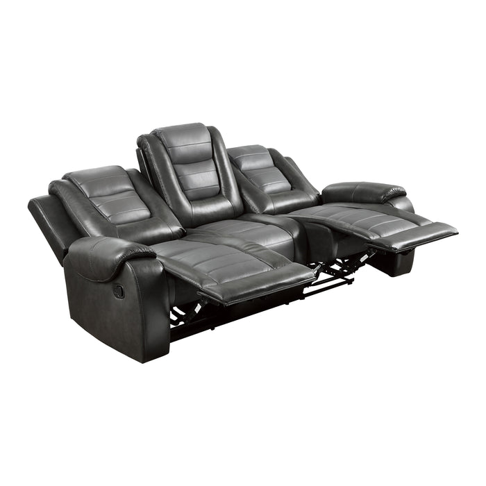 Homelegance Briscoe Double Reclining Sofa with Center Drop-Down Cup Holders