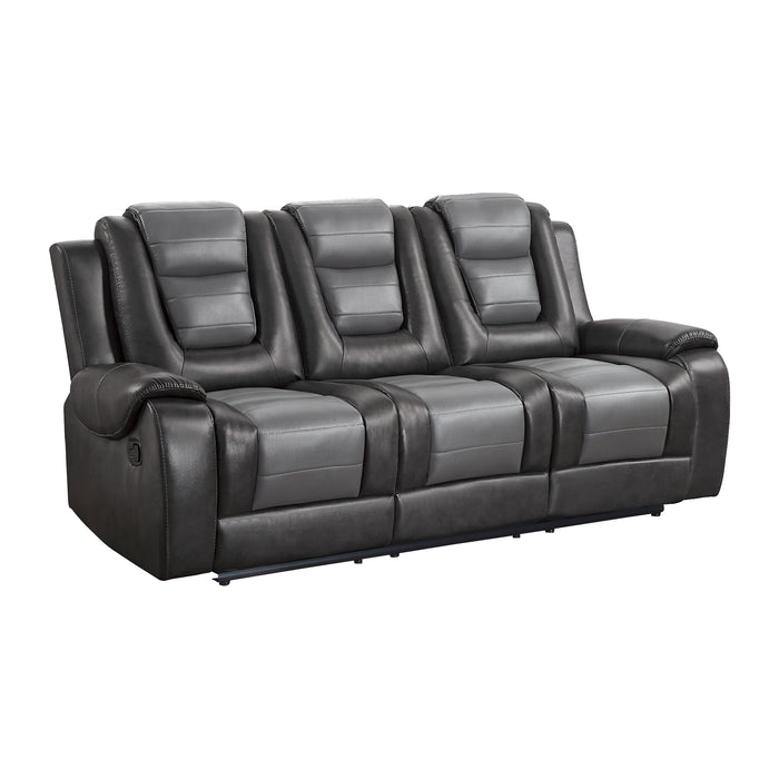 Homelegance Briscoe Double Reclining Sofa with Center Drop-Down Cup Holders