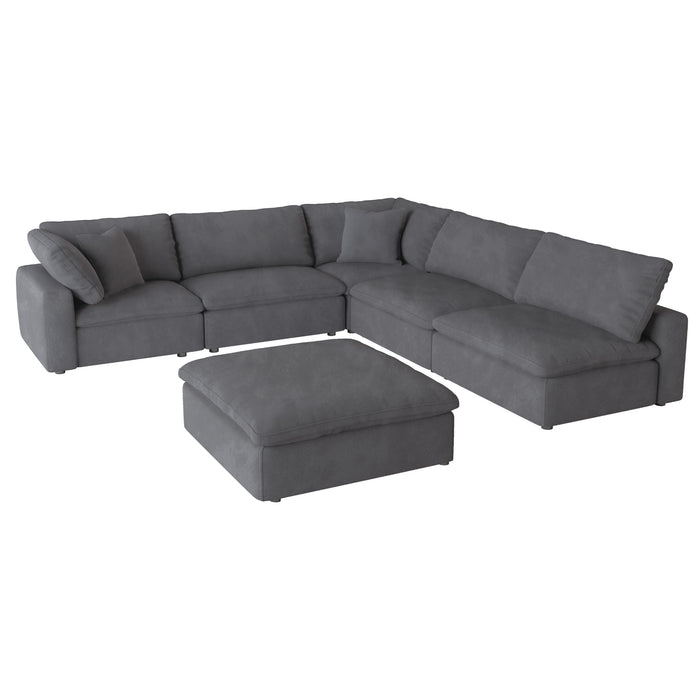 Homelegance Guthrie 6-Piece Modular Sectional with Ottoman (2 Matching Pillows Included)